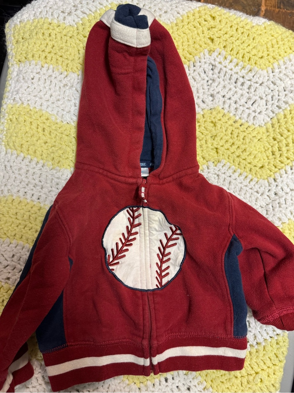 Red Baseball Graphic Hoodie for Kids - Unbranded